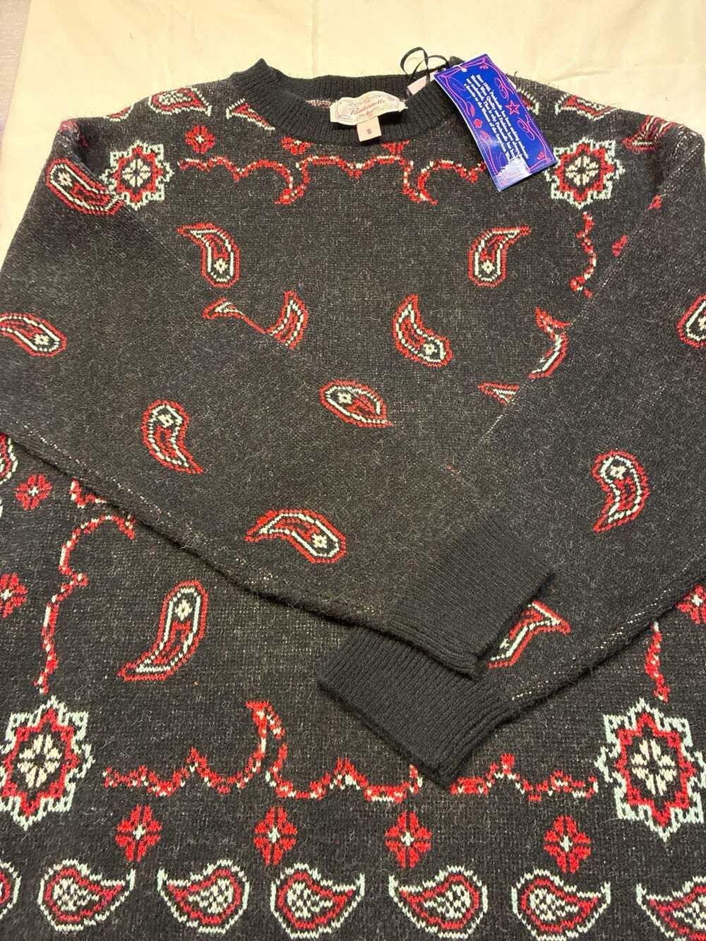 Panhandle Women's Bandana Print Knit Sweater, Size S
